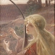 Kronberg, Julius Johann Ferdinand (1850-1921) . Harpespelande Kvinna, 1916